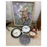 Portrait Artwork and Clocks