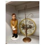 Decorative Clock, Figurine, and Holder