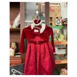 Red Velvet Dress Set