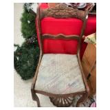 Wood Side Chair with Carving