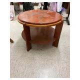Round Two-Tier Side Table