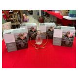 Glass and Metal Vase Set