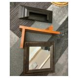 Mirror With Two Wooden Shelves