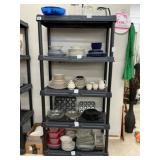 Plastic Shelves with Dishes