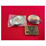 Three Metal Belt Buckles