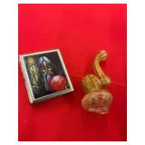 Metal Box and Glass Figurine