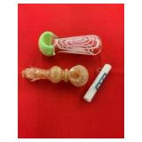 Three Glass Smoking Pipes