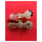 Two Glass Hand Pipes