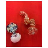 Two Glass Smoking Pipes