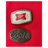 Two Beer Belt Buckles