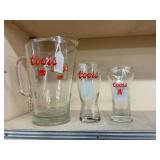 Coors Glass Pitcher and Glasses