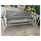 Metal and Wood Glider Bench