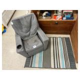 Gray Recliner With Rug