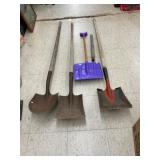Five Garden Shovels