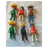 6 Playmobil figures 3' high