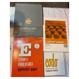 Erasable typewriter paper, onion skin paper,