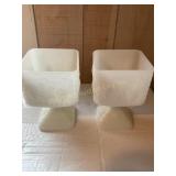 2 milk glass pedestal candy dishes, 5.5' tall