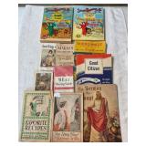 Old Sears & Roebuck catalogs, cooking manuals, etc