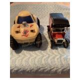 2 cars, Blue Box & metal Gearbox Replica Ford