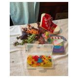 Misc lot- frogs, stencils, flashcards, Melissa &