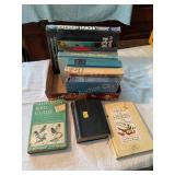 Misc. vtg books, Bible, herbs, birds, readers,