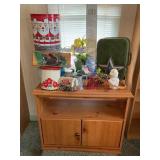 Wooden swivel tv stand w/ contents 31x24x20'-