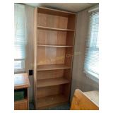 Large 5 adj shelf wooden shelving unit, 72x30x12'