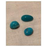 3 Turquoise stone, largest is about .75x.4', .13