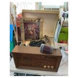 Birch Stereophonic record player, 2 LPS,