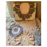 15 + Hand crochet doilies 22' dia largest