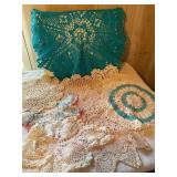 8+ Hand crochet doilies 18' dia largest