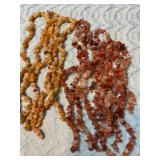 Carnelian & Yellow Agate gemstone beads