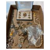 Misc jewelry, necklaces, cuff links, pierced