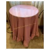 Round partical board accent table w/glass top &