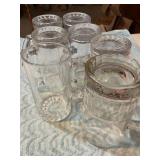 7 glass mugs, 6' tall