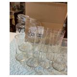 Glass pitcher & 8 glasses