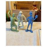 3 Louis Marx figures, Peter Pan, Roman soldier &