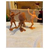 3 Louis Marx Indian warriors 6' tall