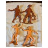 4 Louis Marx Indian warriors & Cowboys 6' tall