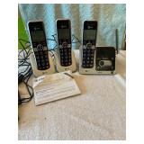 AT & T phone set, 3 handsets, bases, answering