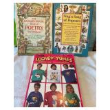 Misc books, Looney Tunes iron on transfers, poems,