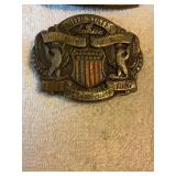 2 belt buckles US Constitution & American