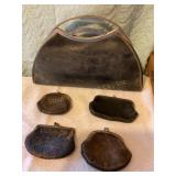 Purse & 4 coin purses  11' x 7ï¿½ largest