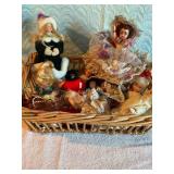 10+ small dolls, porcelain, plastic etc 7'