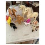 12+ Toy plastic horses, accessories