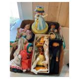 Misc dolls, musical, wood, ceramic