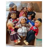 9 dolls, 8' tallest