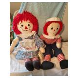 Applause raggedy, Ann and Andy dolls 26' tall