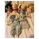 7 cloth dolls, TY, 12' tallest