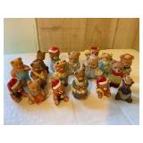 17 Homco bear figurines 1 3/4' tallest